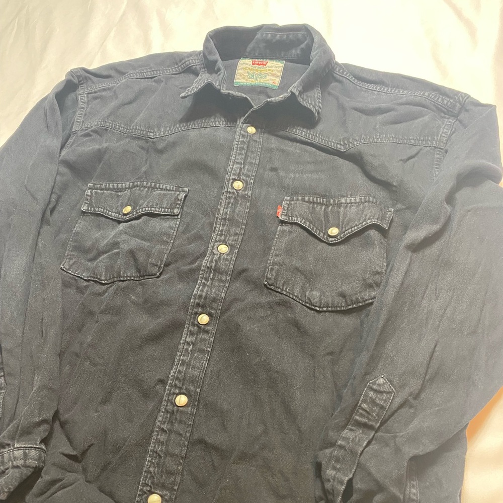 Levi’s Strauss Western Wear Pearl Button Up Casual Shirt Prep Preppy - Picture 2 of 6